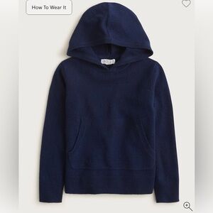 Crewcuts girls M size 8-10 100% Cashmere hooded sweater navy blue